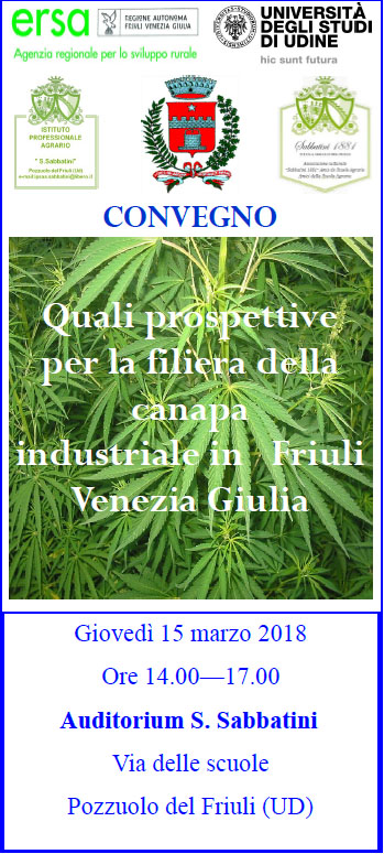 Canapa industriale in Friuli Venezia Giulia Pozzuolo del Friuli