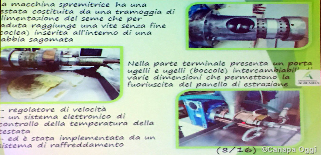 Meccanizzazione nella Canapa Industriale: pressa per estrazione olio da seme