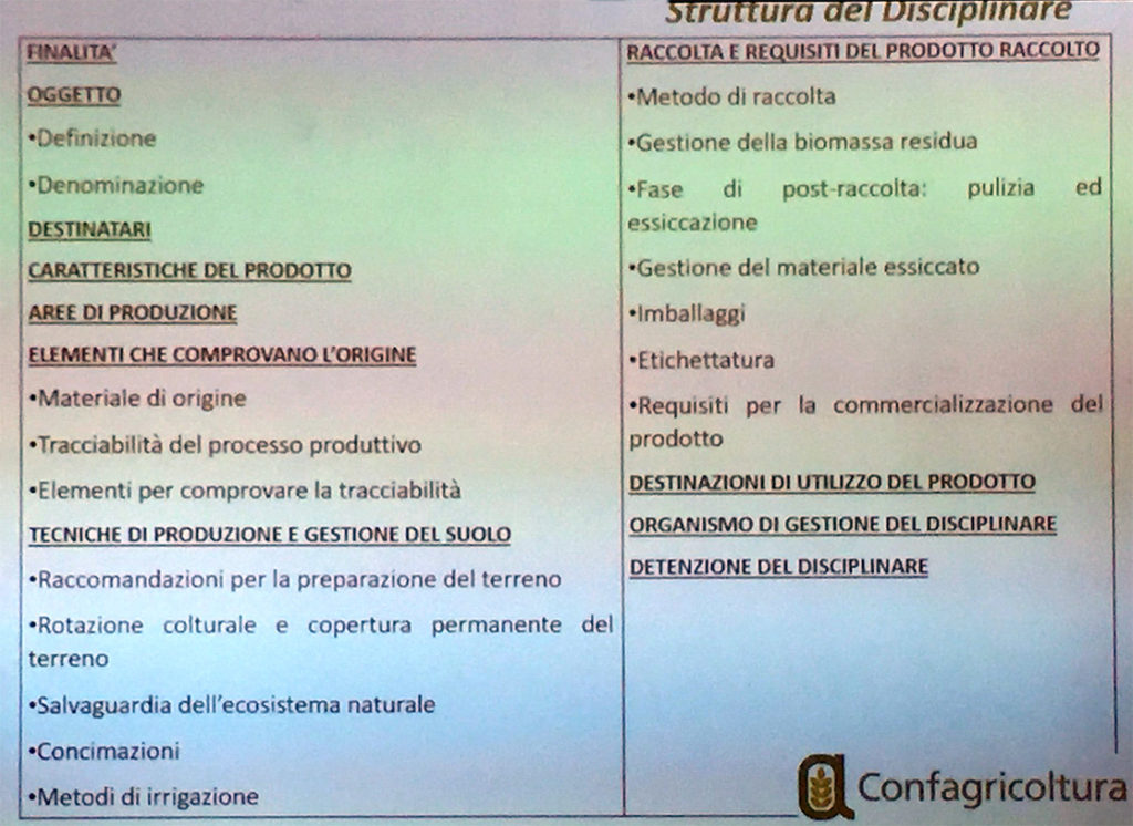 Confagricoltura e Canapa - i punti del disciplinare