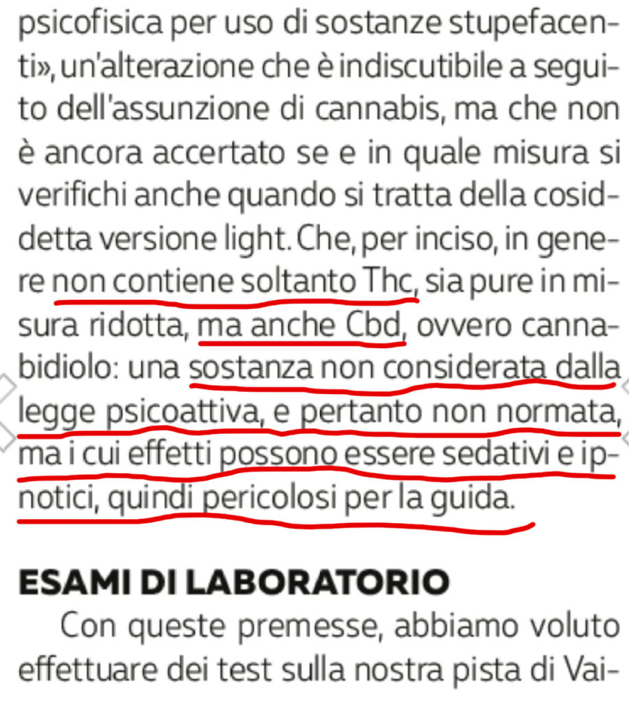 CSI Associazione Canapa Sativa Italia vs Quattroruote